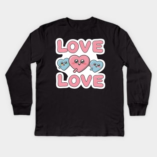 Love heart love Kids Long Sleeve T-Shirt